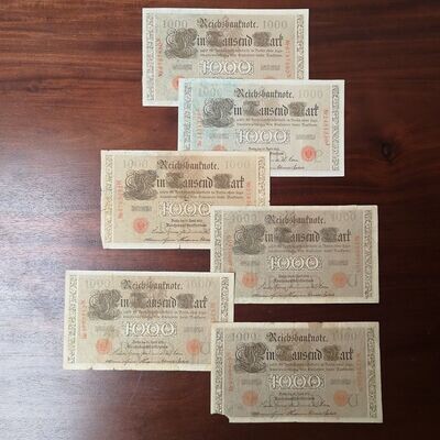 Lote 6 Billetes Alemán Lote 6 Billetes Alemán