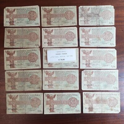 Lote de 15 Billetes de la República Española