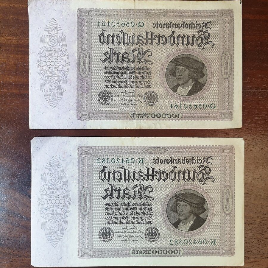 Dos Billetes de 100.000 Marcos del 1923