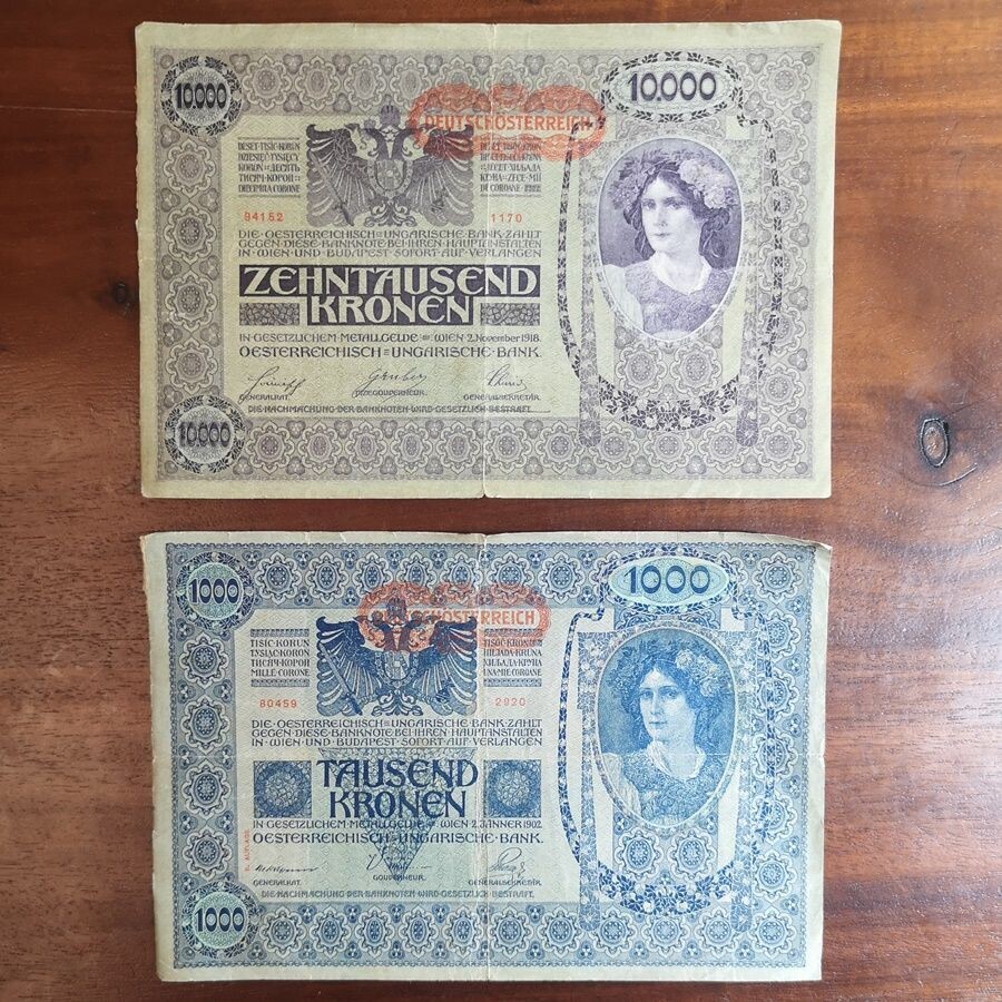 Dos Billetes del Imperio Austrohúngaro