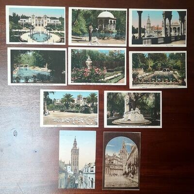 Postales Parque María Luisa y Giralda de Sevilla