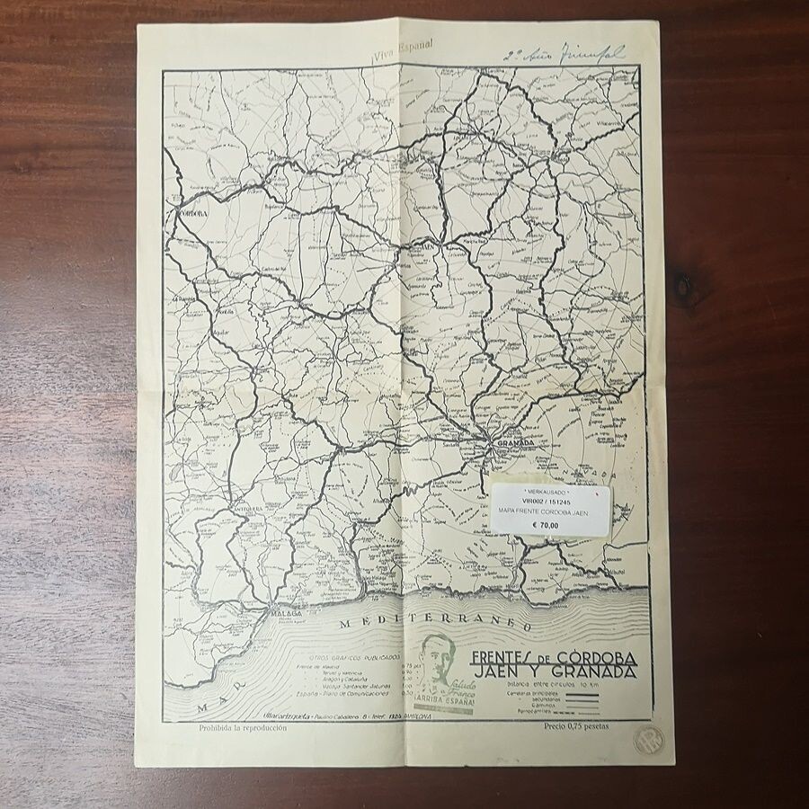 Mapa Cartográfico del Frente de Córdoba Jaén y Granada