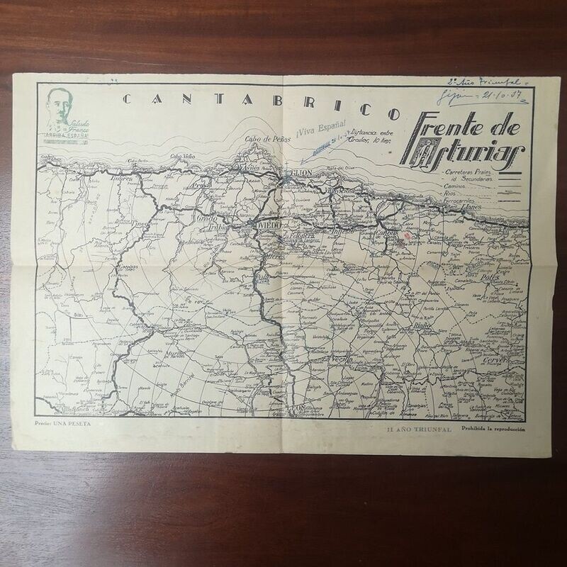 Mapa Cartográfico del Frente de Asturias y Cantábrico Mapa Cartográfico del Frente de Asturias y Cantábrico