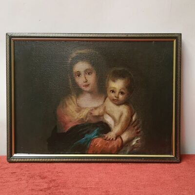 Óleo Virgen Firmado Conde