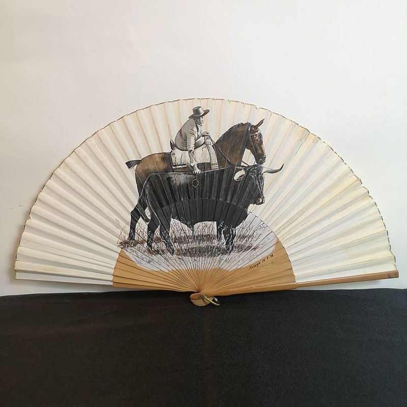 Abanico Pericón Antiguo Pintado en 1935