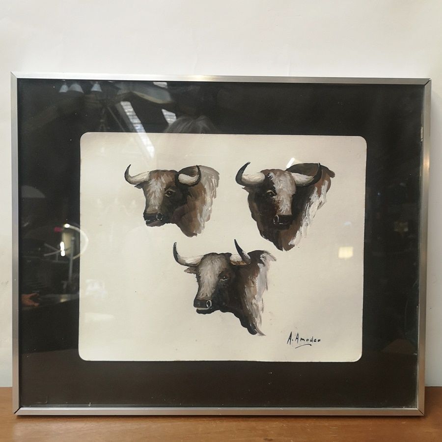 Acuarela Tres Toros