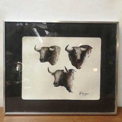 Acuarela Tres Toros