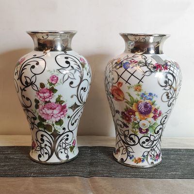 Par de Jarrones, Porcelana de Bohemia
