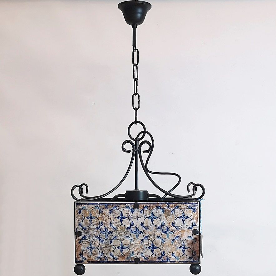 Lámpara Hierro y Azulejos