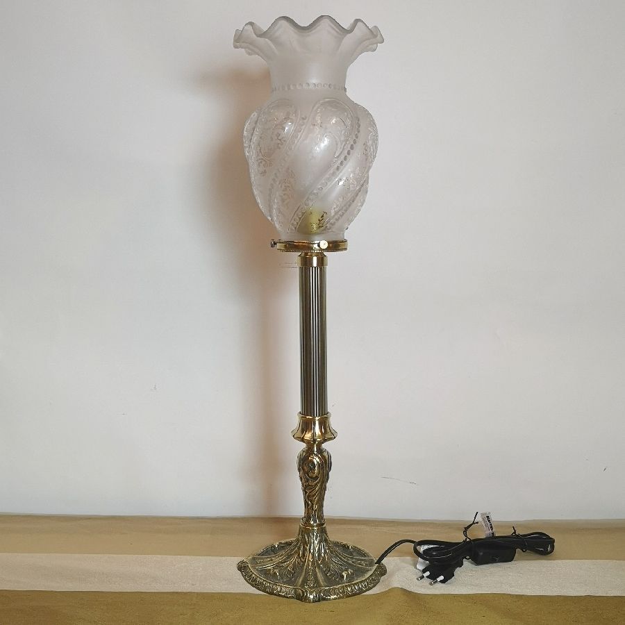 Lámpara Bronce y Cristal: