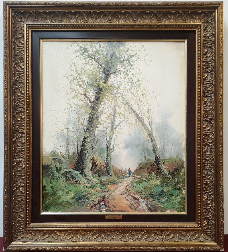 Óleo sobre Lienzo, Paisaje con Chopos