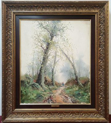 Óleo sobre Lienzo, Paisaje con Chopos