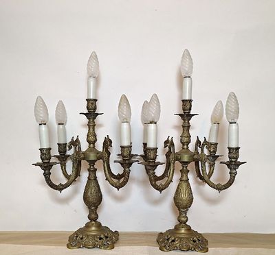 Par de Candelabros Electrificados