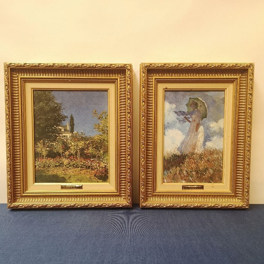 Óleos "Jardin en Fleurs" y "Femme à L´ombrelle"
