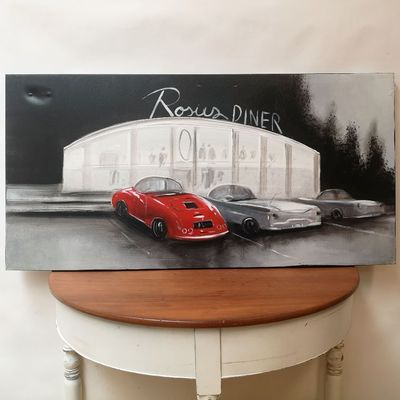 Cuadro Pintado con Automóviles