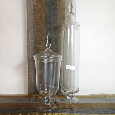 Juego de Dos Tarros de Cristal Transparente
