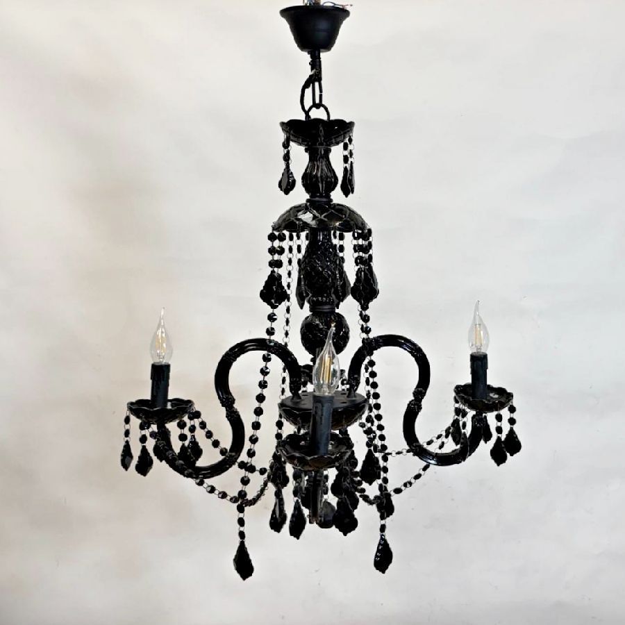 Lámpara de Techo de Cristal Negro