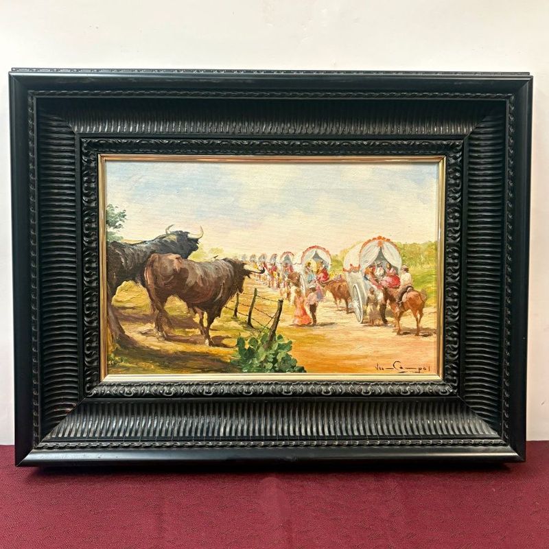 Óleo toros del pintor Juan Campos