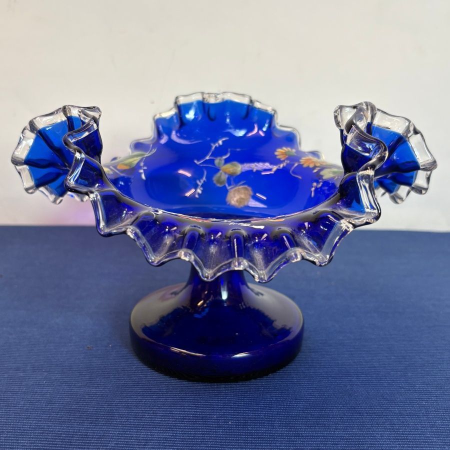 Centro Mesa de Cristal Azul