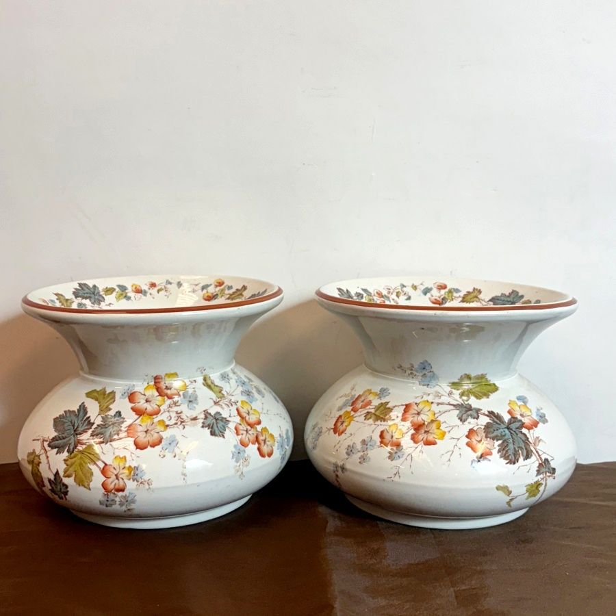 Pareja de Escupideras de Porcelana Inglesa