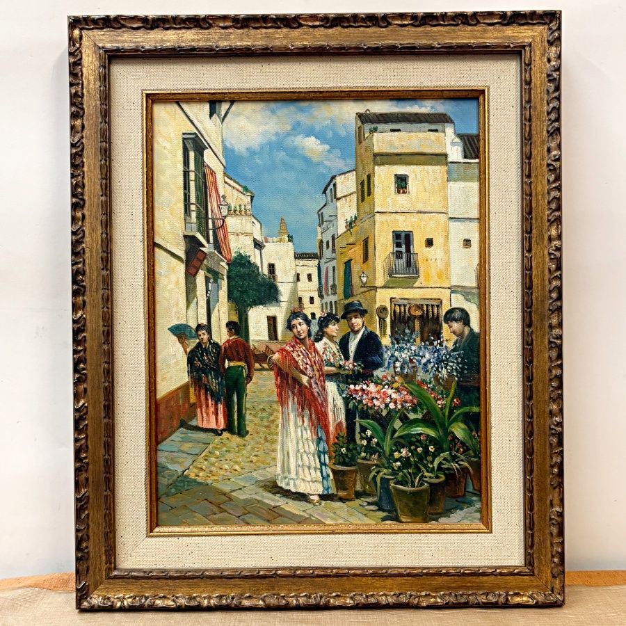 Óleo Plaza del Alfalfa de Sevilla