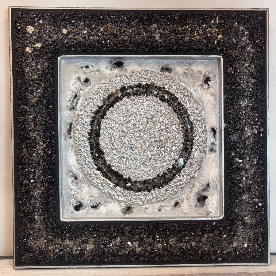 Cuadro Moderno en Tonos Plateados y Grises Cuadro Moderno en Tonos Plateados y Grises