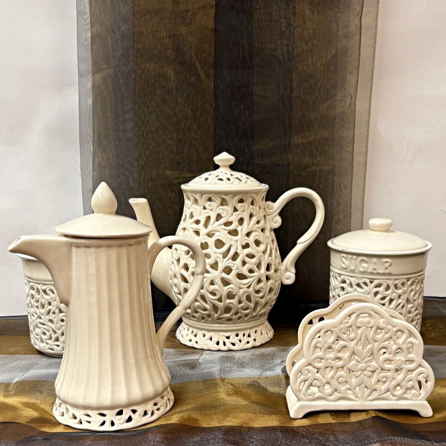 Juego de Te de Cerámica Calada