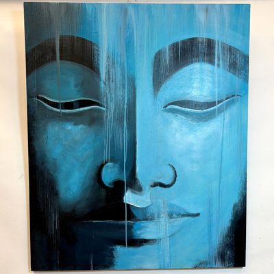 Cuadro Buda en Tonos Azules