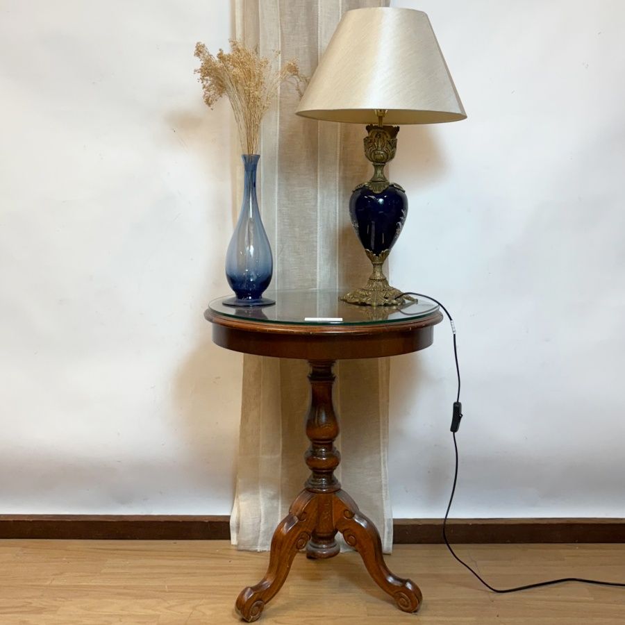 Mesita Velador de Maderas Nobles