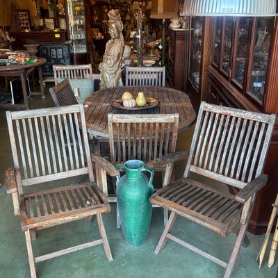 Mesa de Teca con Seis Sillas Mesa de Teca con Seis Sillas