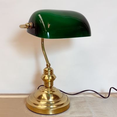 Lámpara de Banquero con Tulipa Verde