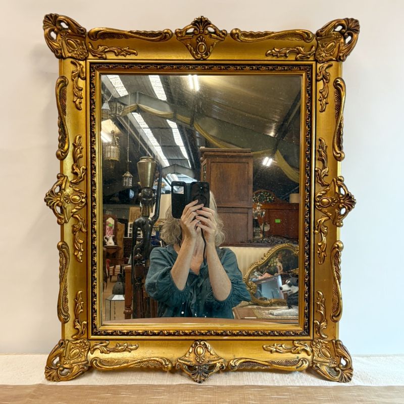 Espejo Rectangular Marco Dorado