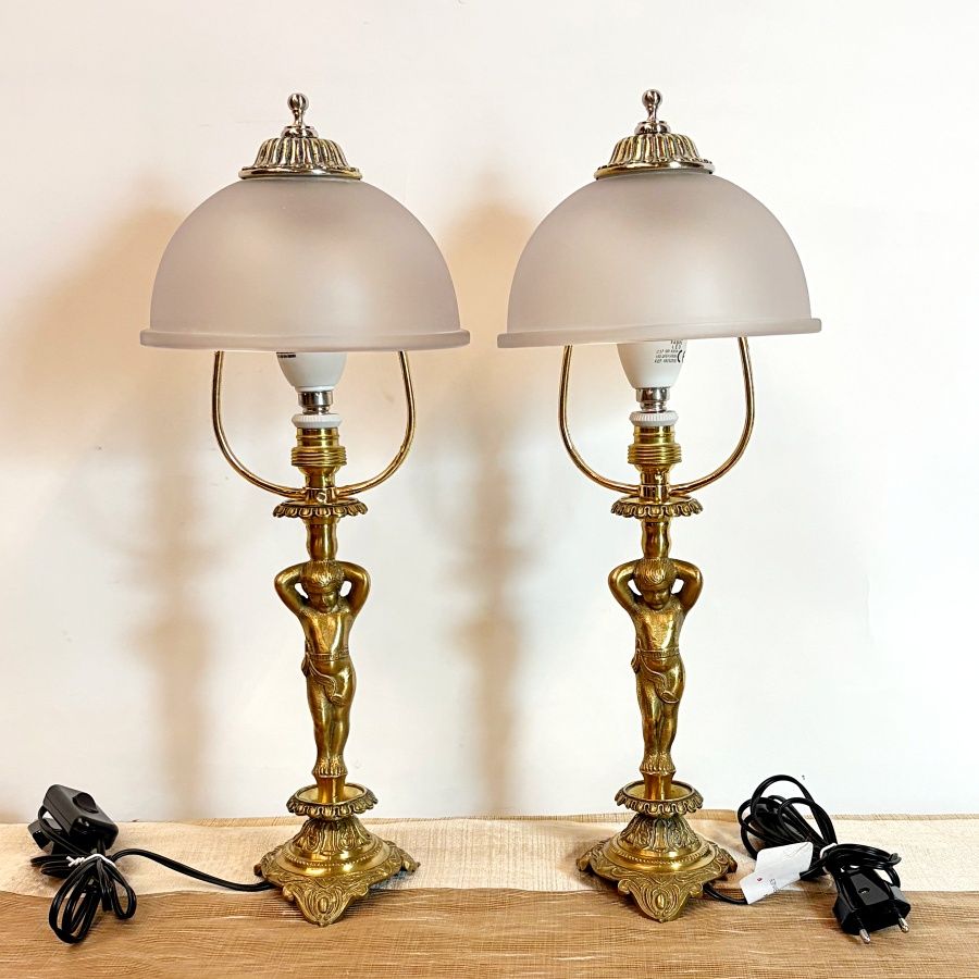 Par Lámparas Sobremesa Querubines Par Lámparas Sobremesa Querubines