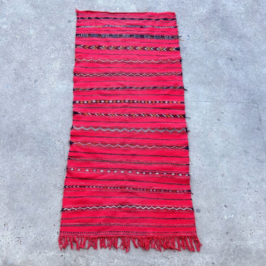 Alfombra Kilim Marroquí Rojo Alfombra Kilim Marroquí Rojo