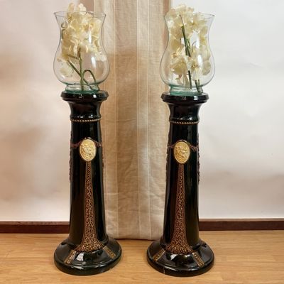 Pareja Pedestales de Cerámica