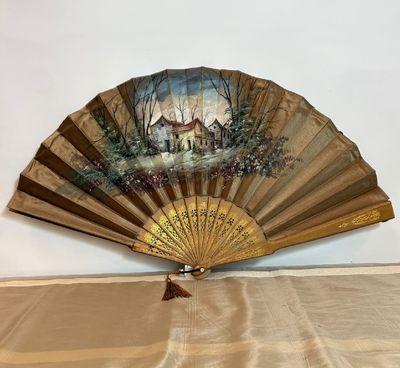 Abanico Antiguo Seda y Madera Abanico Antiguo Seda y Madera
