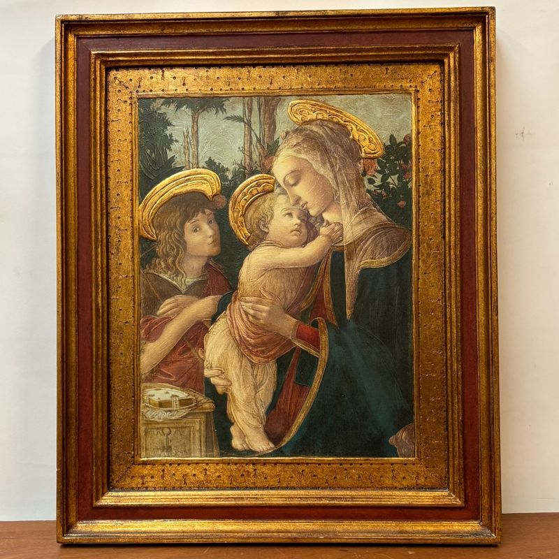 Lámina Virgen con Niño y San Juanito