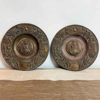 Pareja Platos de Bronce Romería del Rocío