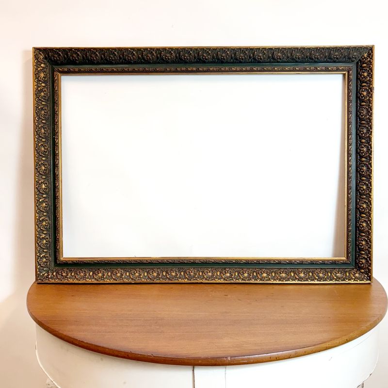 Marco de Madera Verde-Dorado