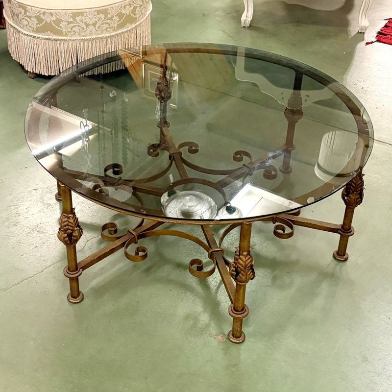 Mesa Centro de Hierro y Cristal