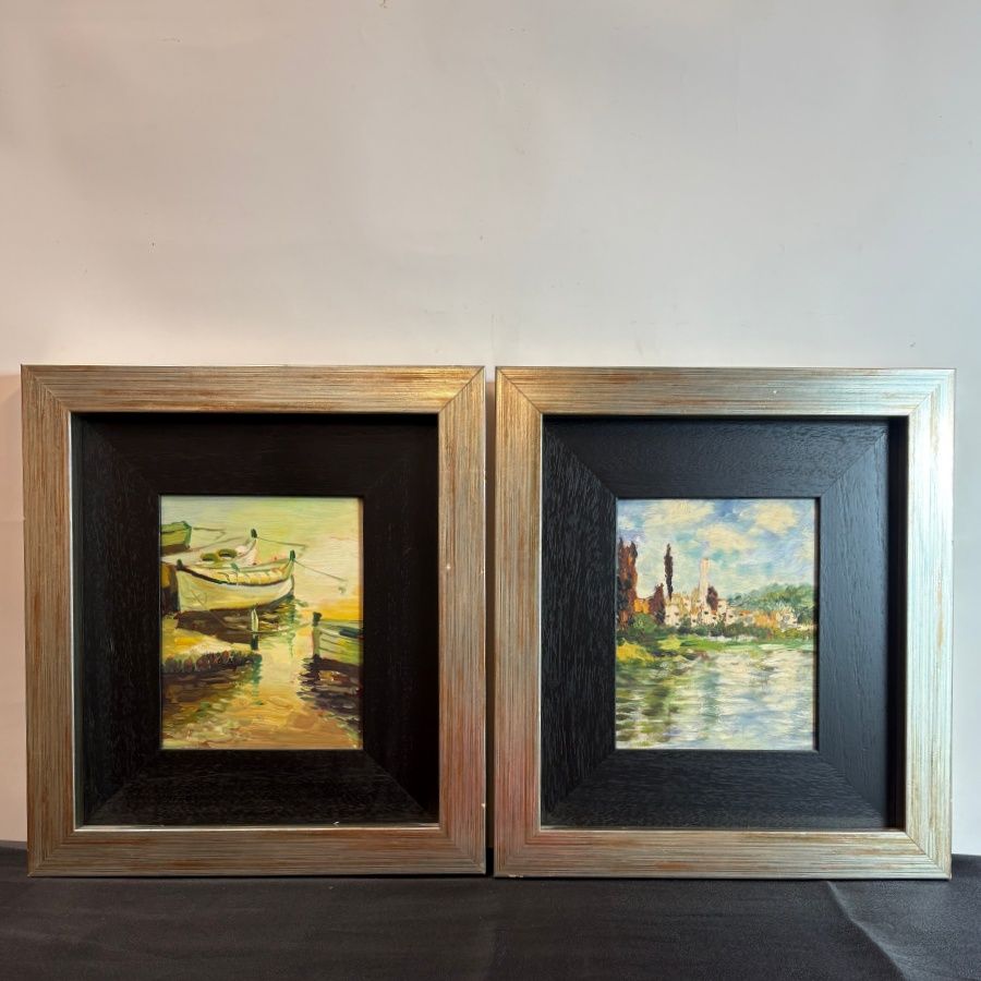 Par de Óleos de Estilo Impresionista
