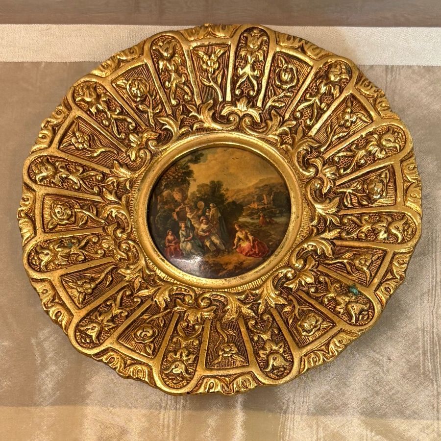 Plato Decorativo de Bronce