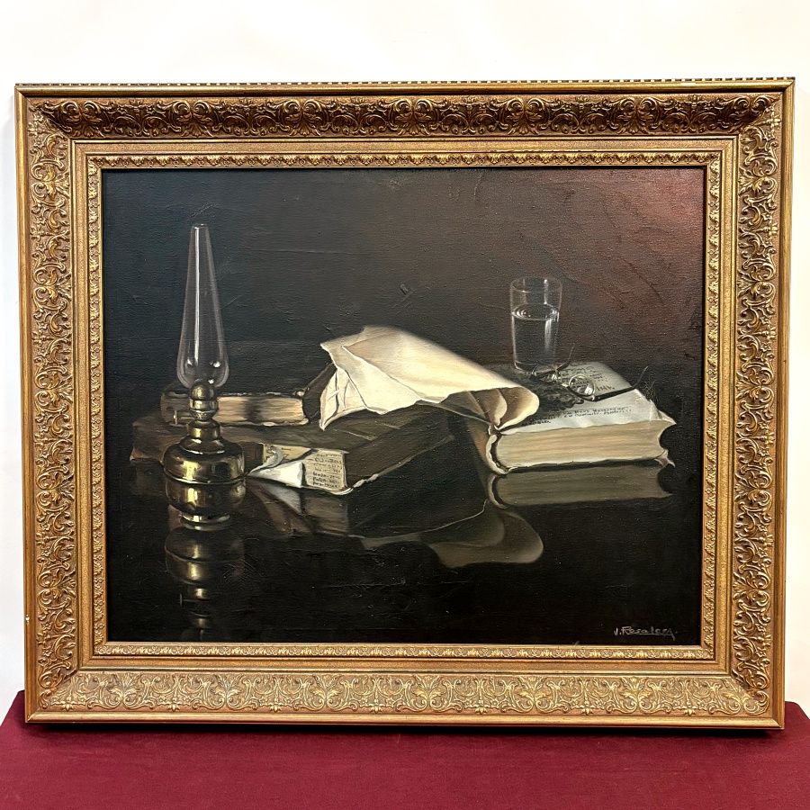 Bodegón Libros Firmado Rosales