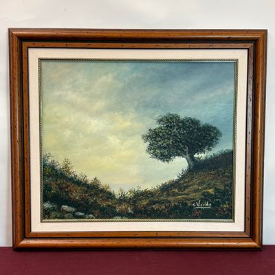 Paisaje al Óleo Firmado G. Verde