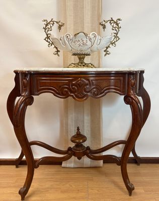 Consola Isabelina con Tapa de Mármol