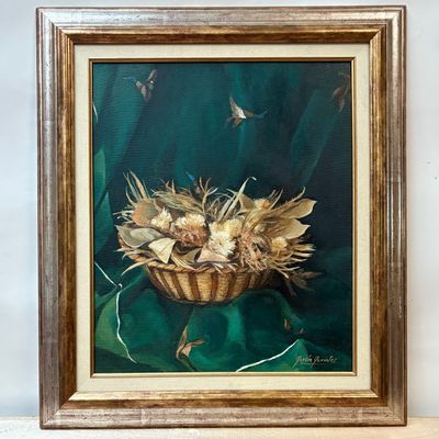Óleo cesta flores