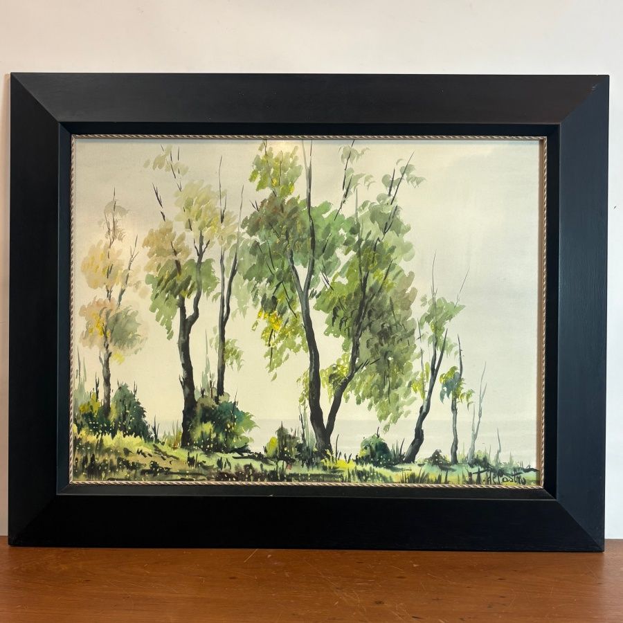 Acuarela Paisaje de Árboles