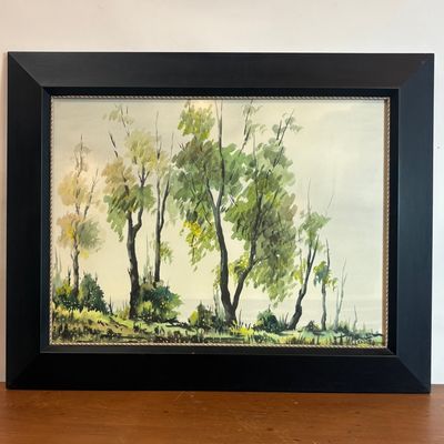 Acuarela Paisaje de Árboles