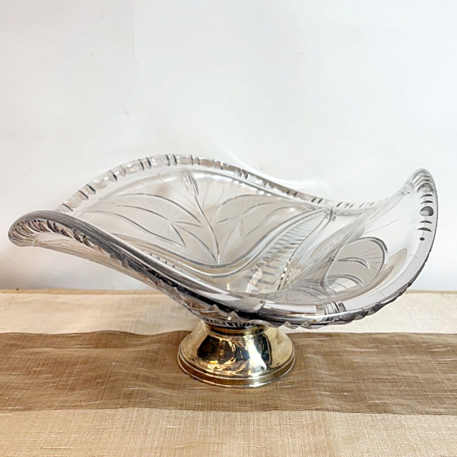 Centro de Cristal Tallado Vintage Centro de Cristal Tallado Vintage