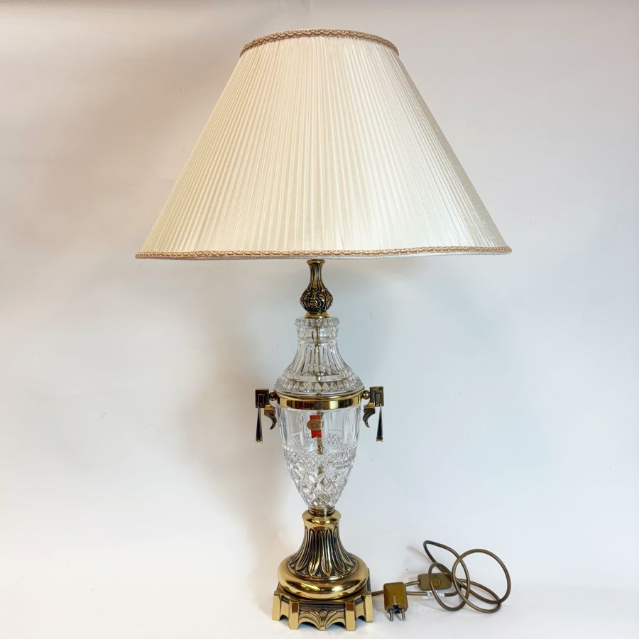 Lámpara de Sobremesa Bronce y Cristal